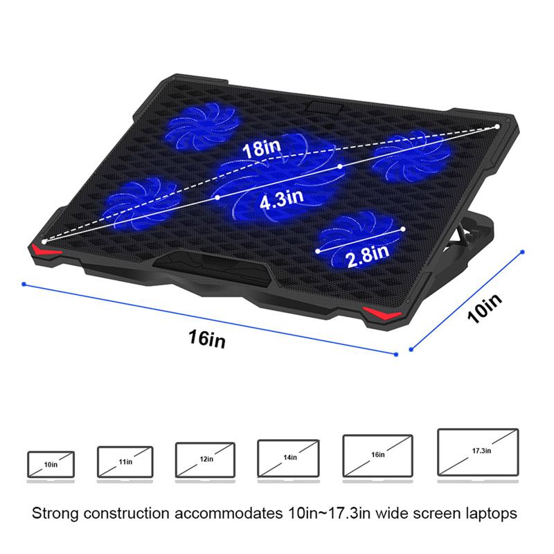 Cooling pad laptop 5 ventilatoare 2x USB PLATINET