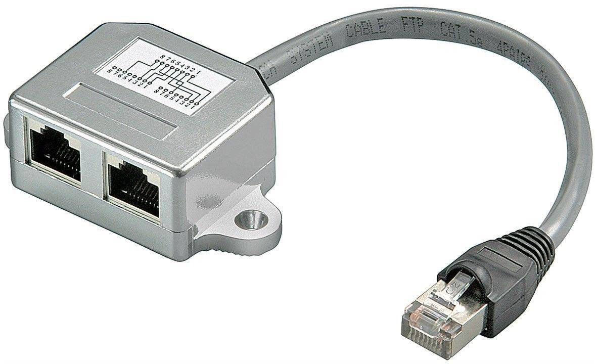 Distribuitor RJ45 la 2x RJ45 mama Goobay