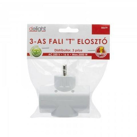 Distribuitor triplu T schuko la 3 schuko 3.500W 16A protectie copii Delight