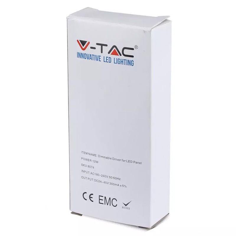 Driver pentru panou LED 12W 24-45VDC 300mA cu control variatie intensitate dimmer V-TAC