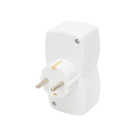 Dublu stecher distribuitor cu impamantare 2x Schuko 3680W 16A alb Home NV 22