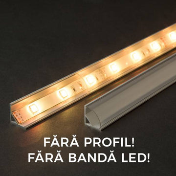 Ecran transparent pentru profil aluminiu banda LED 2m Phenom Lighting