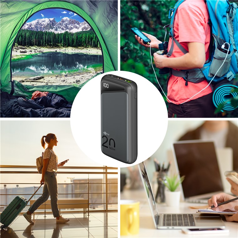 Fast Charge Power Bank acumulator extern 20000mAh USB type C PD QC 3.0 Goobay