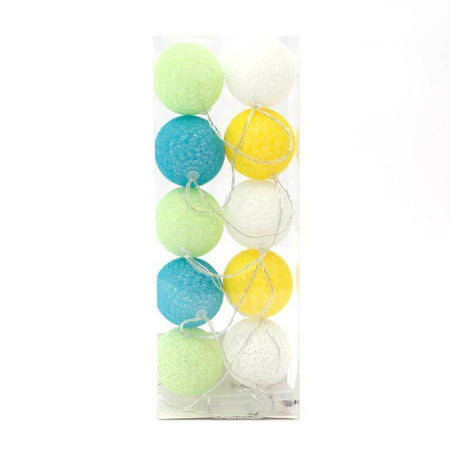 Globuri colorate iluminate LED alb cald decorativ Platinet set 10buc 6cm 1.65m 2x AA 3V