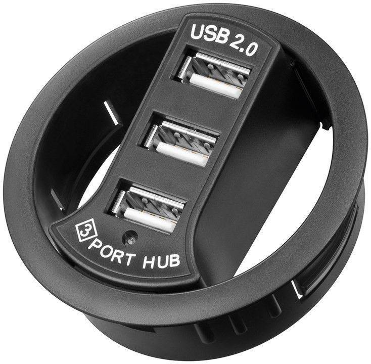 Hub 3x USB 2.0 pentru birou Goobay