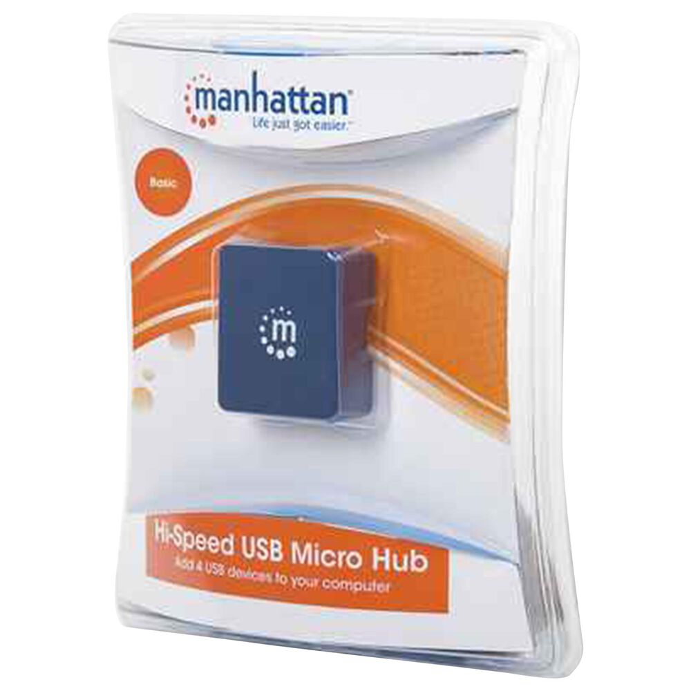 HUB mini USB 2.0 cu 4 porturi albastru 160605 Manhattan