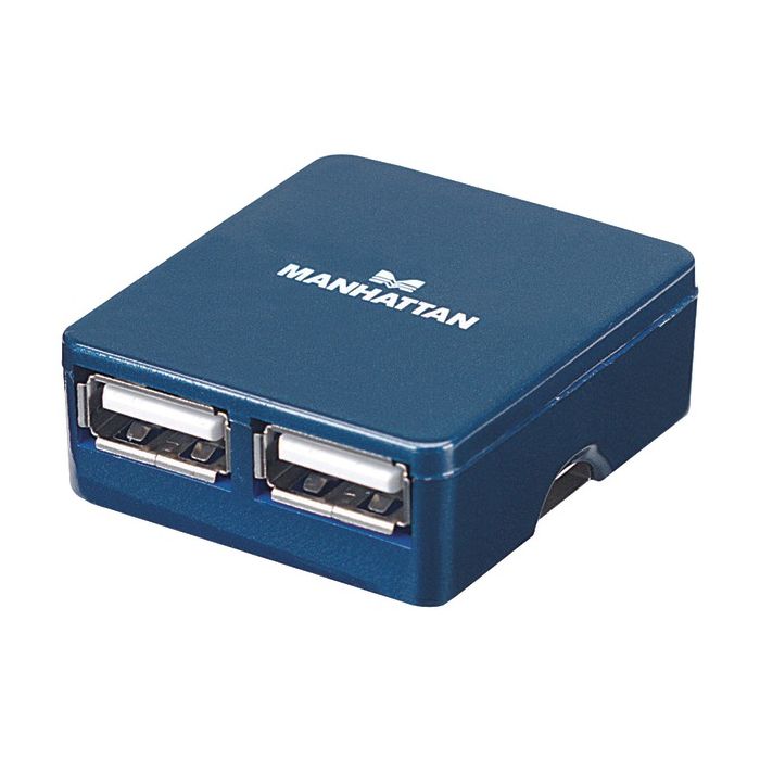 HUB mini USB 2.0 cu 4 porturi albastru 160605 Manhattan