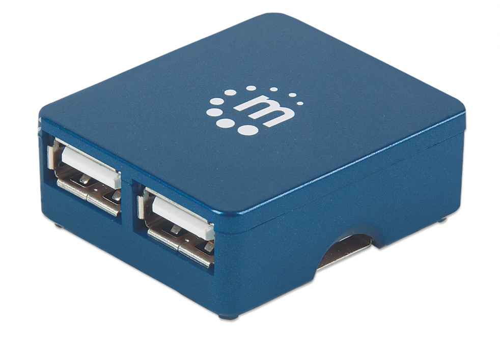 HUB mini USB 2.0 cu 4 porturi albastru 160605 Manhattan