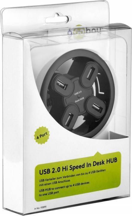 Hub USB 2.0 4 porturi montabil in birou Goobay