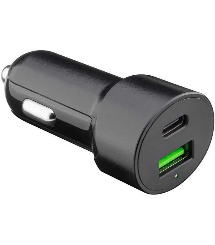 Incarcator 12-24V auto rapid dublu USB si USB type C PD 3A 48W Goobay