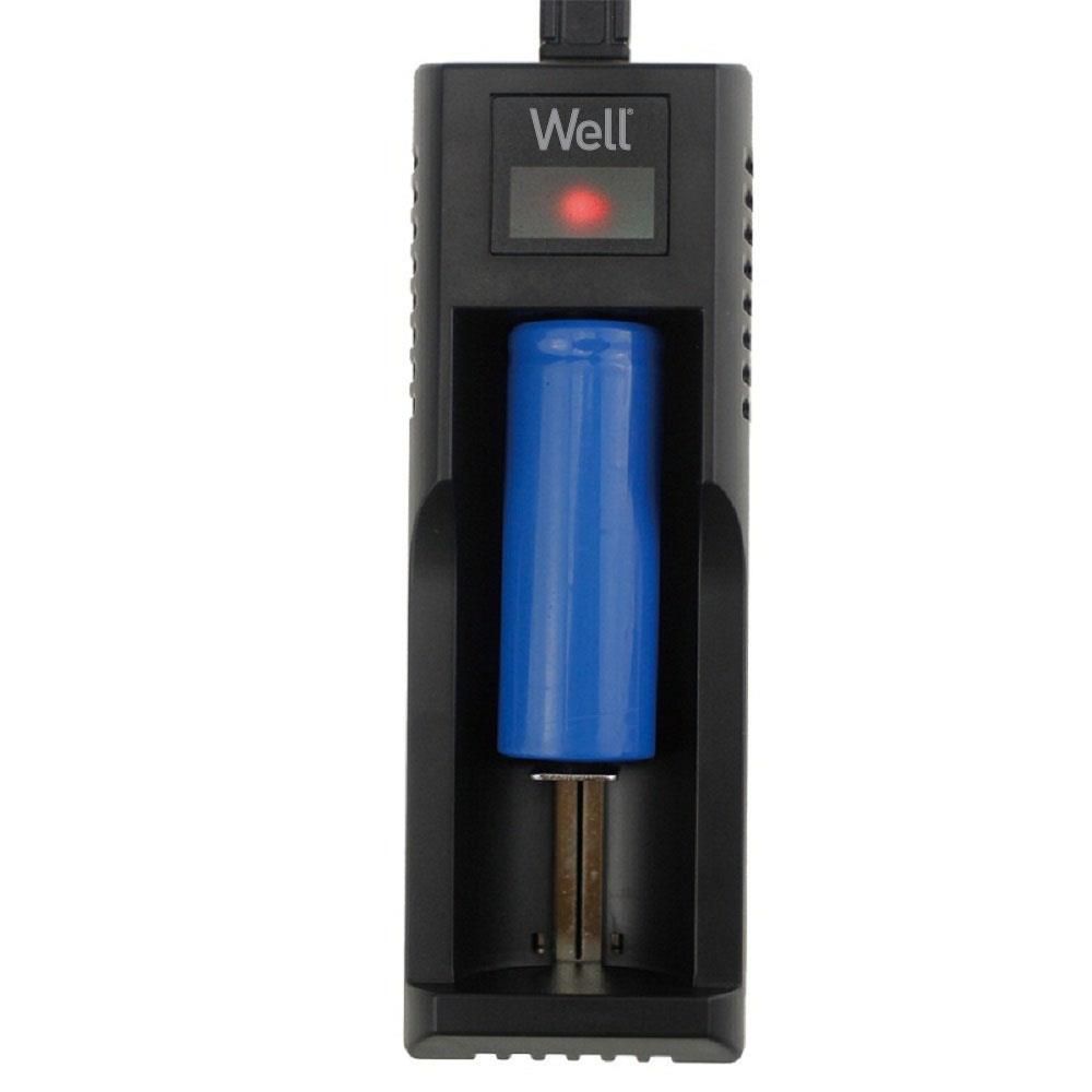 Incarcator acumulatori litiu-ion 1 canal Well Pace USB 10400 14500 16340 17670 18350 18500 18650 26650