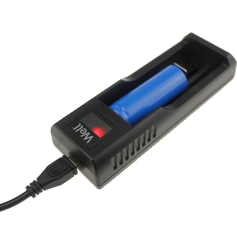 Incarcator acumulatori litiu-ion 1 canal Well Pace USB 10400 14500 16340 17670 18350 18500 18650 26650