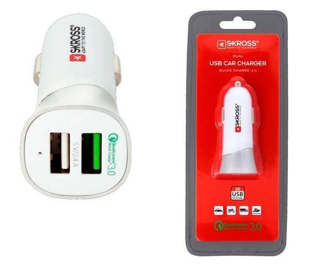 Incarcator auto 12-24V 2x USB Quick Charge 3.0 QC3.0 Skross