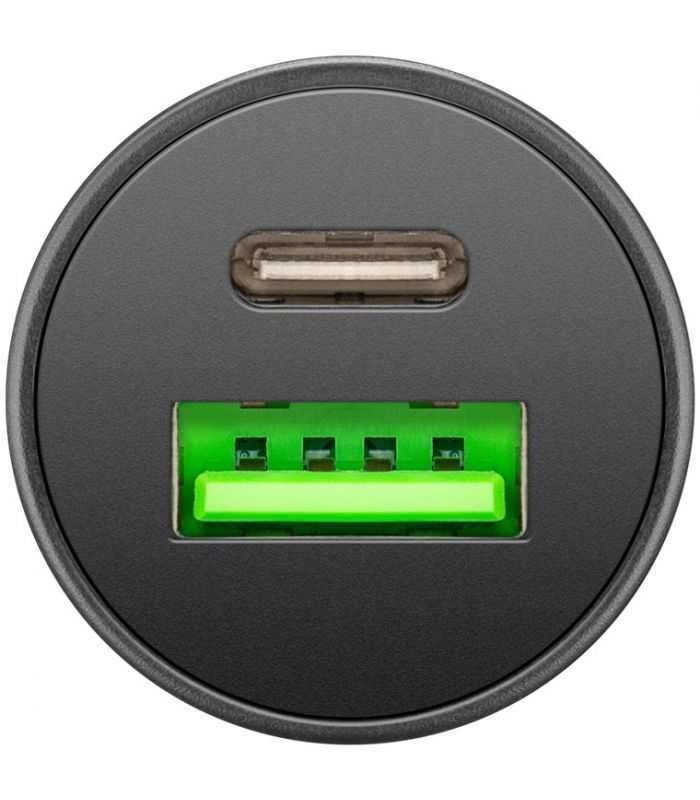 Incarcator auto 12/24V bricheta - DUAL USB A QC3.0/USB TYPE C FAST CHARGER PD 30W 55634 Goobay