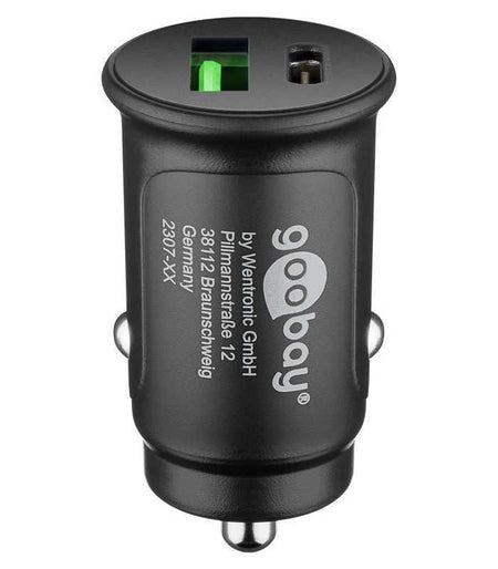 Incarcator auto 12/24V bricheta - DUAL USB A QC3.0/USB TYPE C FAST CHARGER PD 30W 55634 Goobay