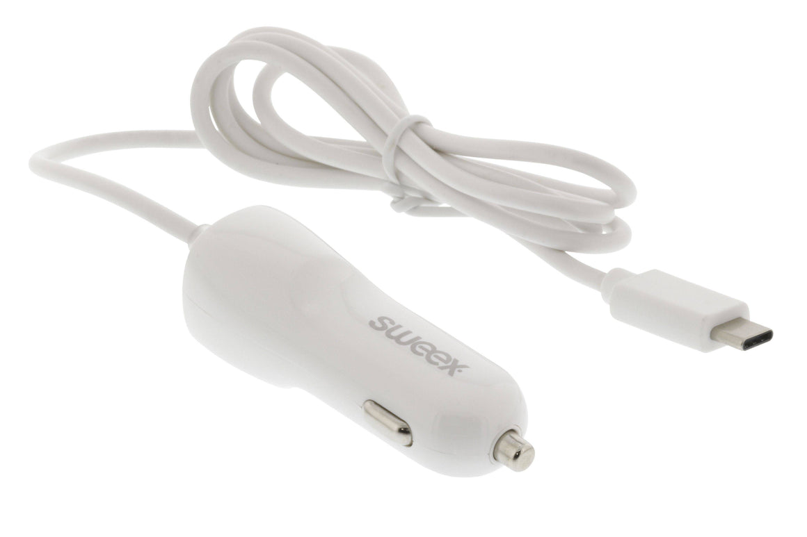 Incarcator auto 12-24V - USB Type C 3A alb Sweex