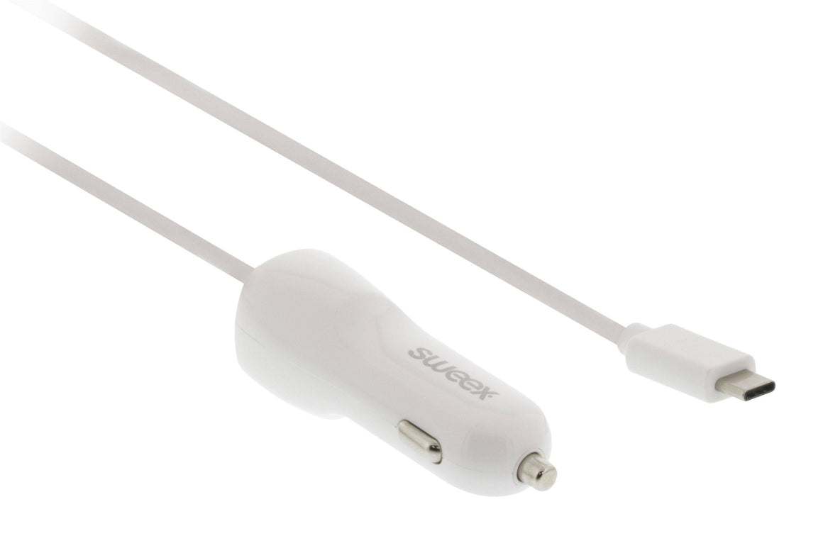 Incarcator auto 12-24V - USB Type C 3A alb Sweex