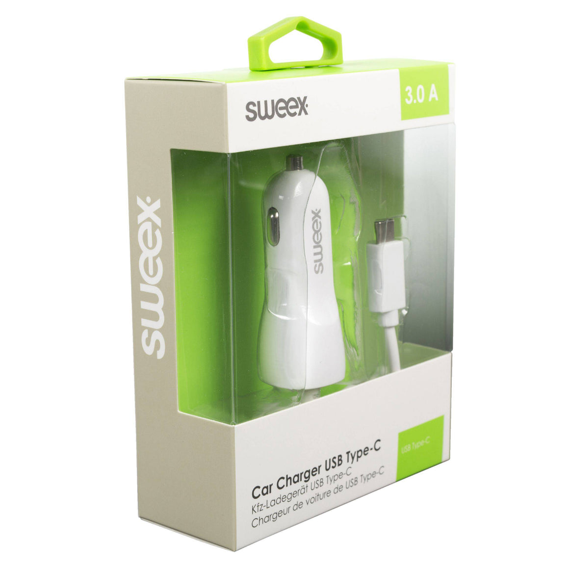 Incarcator auto 12-24V - USB Type C 3A alb Sweex