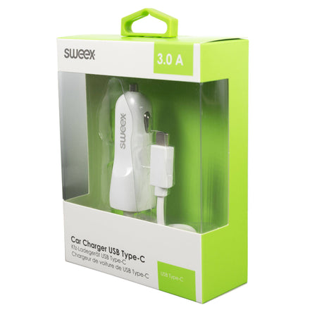Incarcator auto 12-24V - USB Type C 3A alb Sweex