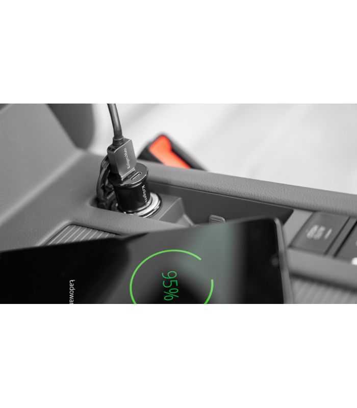 Incarcator auto 12-24VDC bricheta - USB TYPE C + USB 3.1A QC 3.0 PD 20W Kruger&Matz