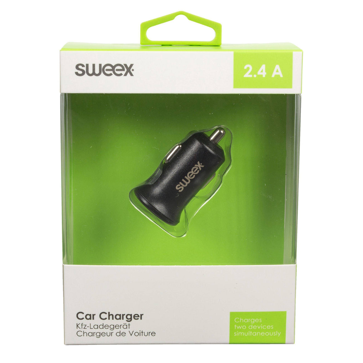 Incarcator auto 2x USB 2.4A negru Sweex