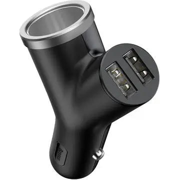 Incarcator auto Baseus CCALL-YX01 Y type Quick Charge 40W 2x USB Output 4.5V/5A +1x bricheta auto negru