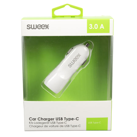 Incarcator auto USB Type C 3A alb Sweex