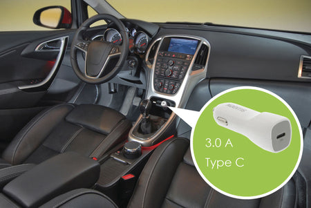 Incarcator auto USB Type C 3A alb Sweex