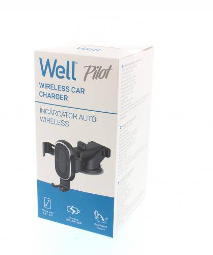 Incarcator auto wireless Pilot Well 10W cu gravitatie cu ventuza