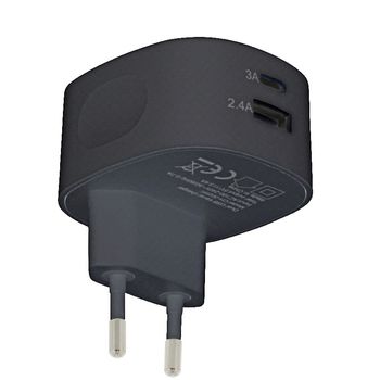 Incarcator de la retea 2x iesire USB A si USB C 3.4A negru Sweex