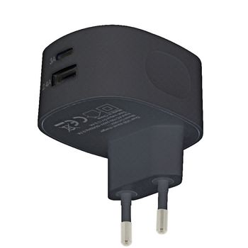 Incarcator de la retea 2x iesire USB A si USB C 3.4A negru Sweex