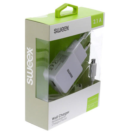 Incarcator de la retea iesire USB 2.1A alb Sweex