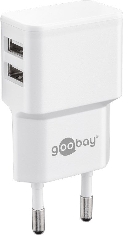 Incarcator dual Apple Lightning USB 2.4A 12W 1m alb Goobay