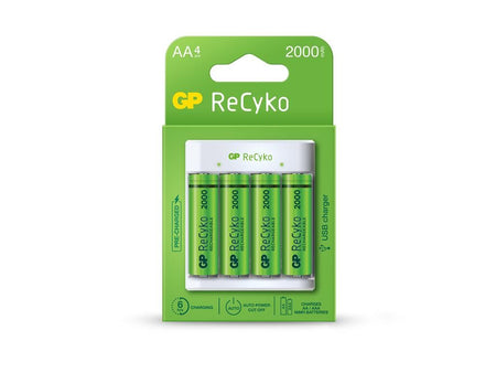 Incarcator E411 AA/AAA R3/R6 NiMH + 4 acumulatori 2000mAh GP ReCyKo GPE411210AAHC-2B4