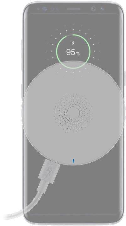 Incarcator fara fir wireless 5W 1A alb pentru dispozitive standard QI Goobay