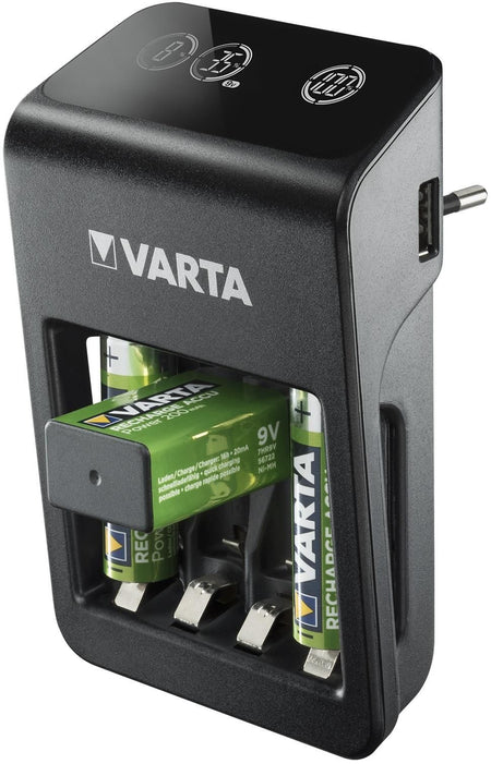 Incarcator Varta 57687 AA/AAA 9V NiMH port USB +4 acumulatori AA 2100 mAh