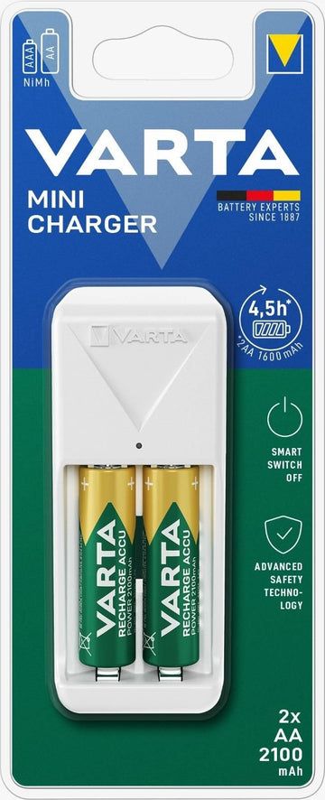 Incarcator Varta Mini Charger 57656 2x AA/AAA NiMH + 2 acumulatori AA 2100mAh