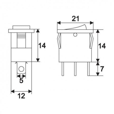 Interupator basculant 1 circuit 3 pini OFF-ON LED albastru 12V 15A cu retinere 09027KE