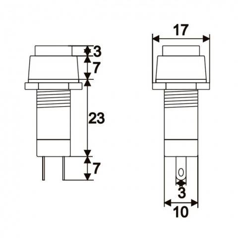 Intrerupator 1 circuit 1A 250V OFF-ON negru 09024FK cu retinere