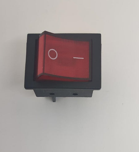 Intrerupator 4 poli 250V 30A ON-OFF 1 buton rosu cu retinere 25x35 mm