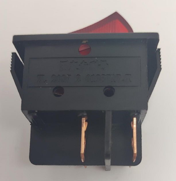 Intrerupator 4 poli 250V 30A ON-OFF 1 buton rosu cu retinere 25x35 mm