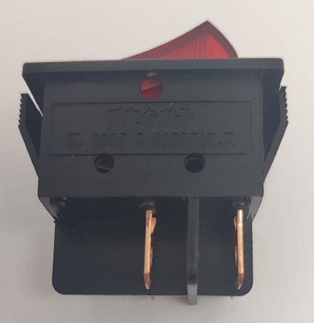 Intrerupator 4 poli 250V 30A ON-OFF 1 buton rosu cu retinere 25x35 mm