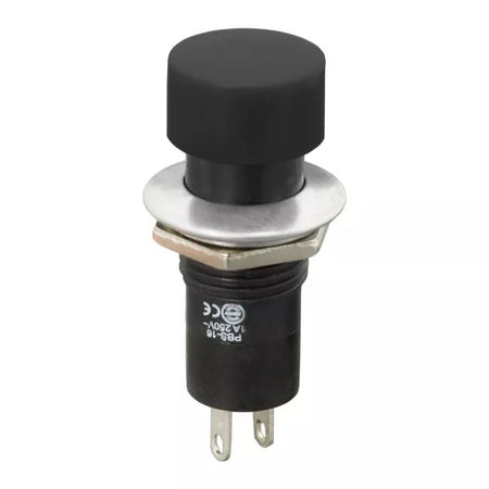 Intrerupator cu apasare 1 circuit 1A 250V OFF-ON negru cu retinere