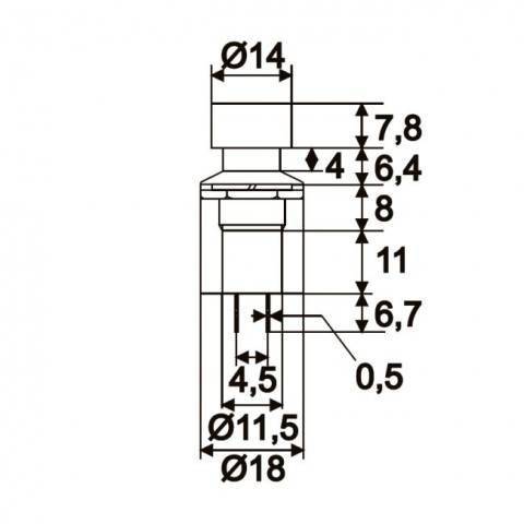 Intrerupator cu apasare 1 circuit 1A 250V OFF-ON negru