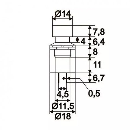 Intrerupator cu apasare 1 circuit 1A 250V OFF-ON rosu cu retinere