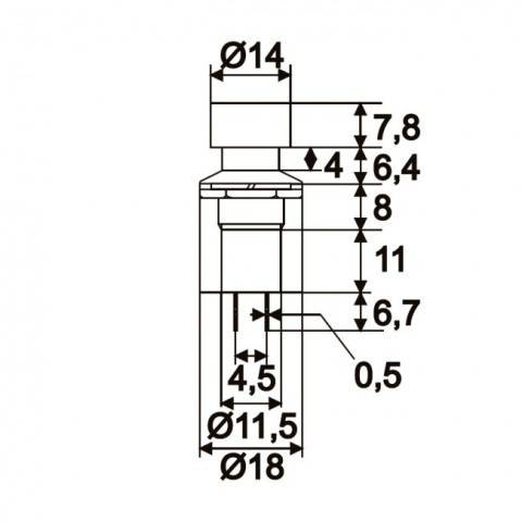 Intrerupator cu apasare 1 circuit 1A 250V OFF-ON rosu