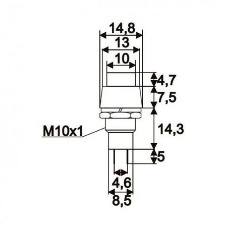 Intrerupator cu apasare 1 circuit 2A 250V OFF-ON rosu cu retinere 09068PI