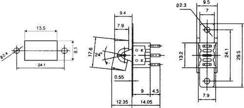 Intrerupator ROCKER SP3T 3 pozitii ON-OFF-ON cu retinere 3A 250VAC 20mOhm NINIGI RSL-103A1