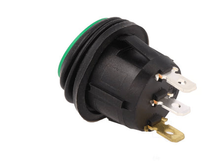 Intrerupator ROCKER SPST 2 pozitii OFF-ON cu retinere 20A/14VDC LED verde IP65 SCI R13-112B8-02-BBG