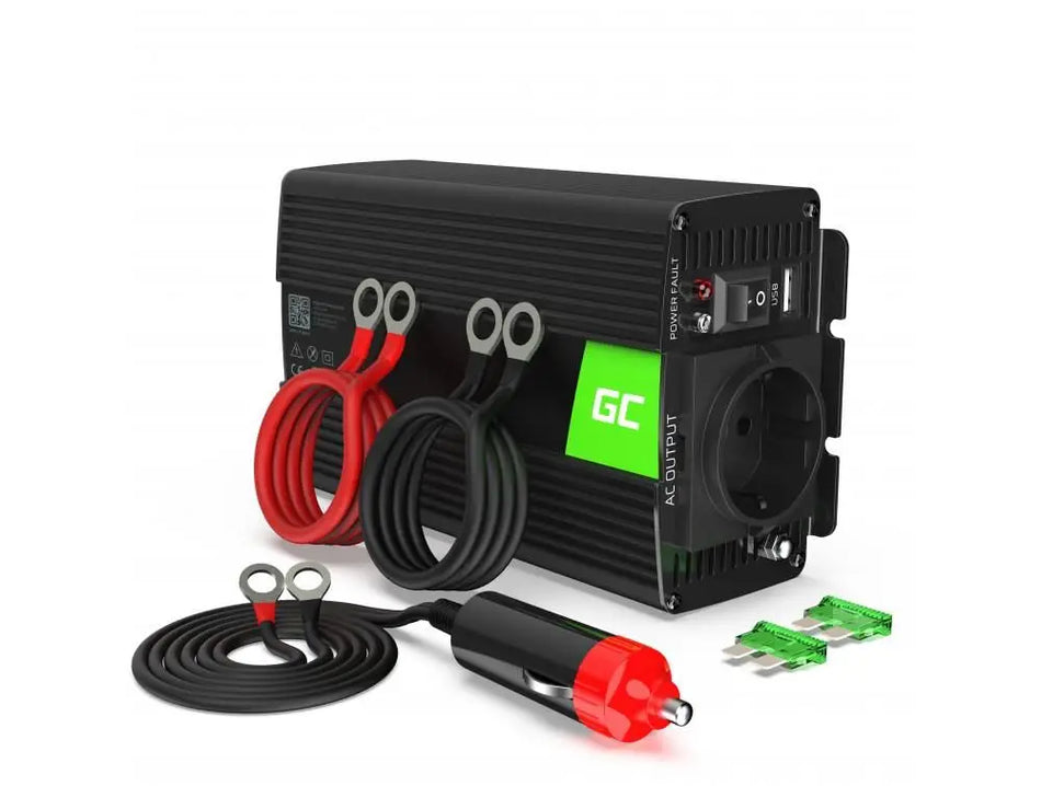 Invertor de tensiune 12V la 230V 500W INV03DE Greencell